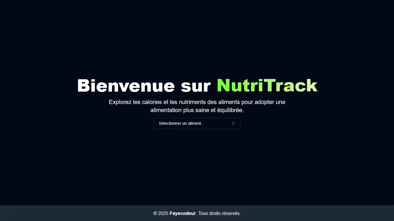 Image du projet NutriTrack 🍏🥗